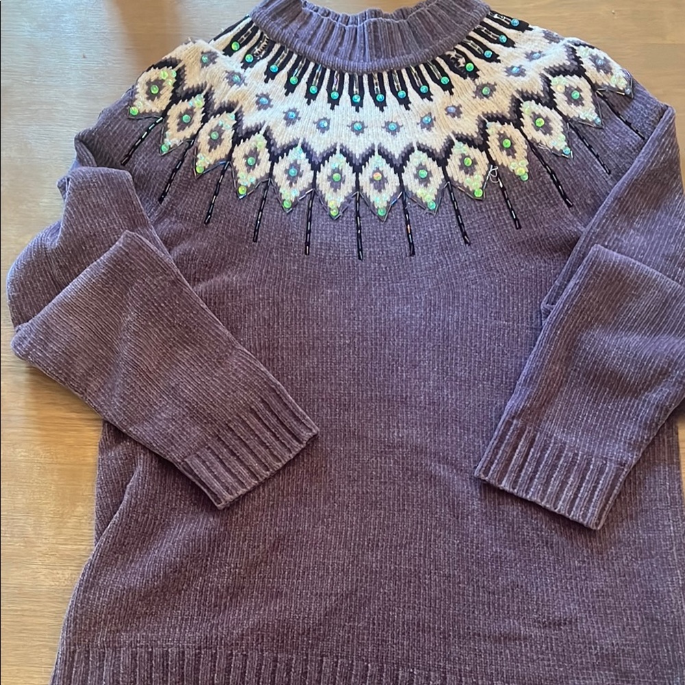 Purple Patterned Women's Sweater Jennifer Moore